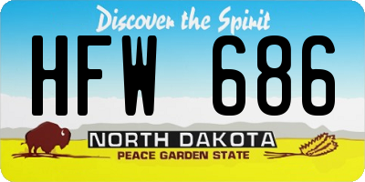 ND license plate HFW686