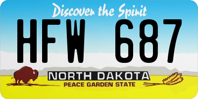 ND license plate HFW687