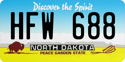 ND license plate HFW688