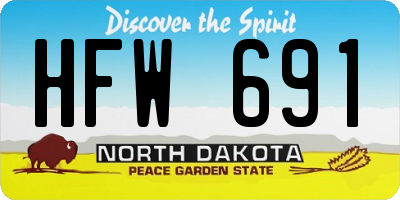 ND license plate HFW691
