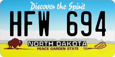 ND license plate HFW694