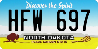 ND license plate HFW697