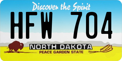 ND license plate HFW704
