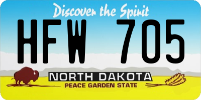 ND license plate HFW705
