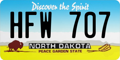 ND license plate HFW707
