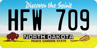 ND license plate HFW709