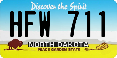 ND license plate HFW711