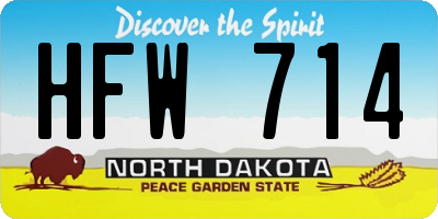 ND license plate HFW714
