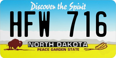 ND license plate HFW716