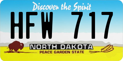 ND license plate HFW717
