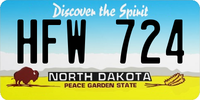 ND license plate HFW724