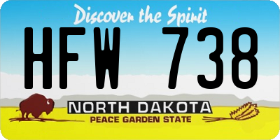 ND license plate HFW738