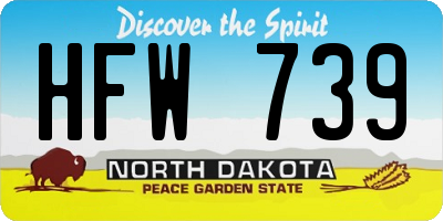 ND license plate HFW739