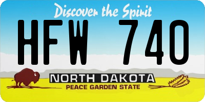 ND license plate HFW740