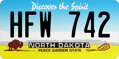 ND license plate HFW742