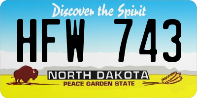 ND license plate HFW743