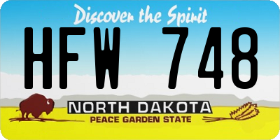 ND license plate HFW748