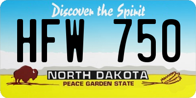 ND license plate HFW750