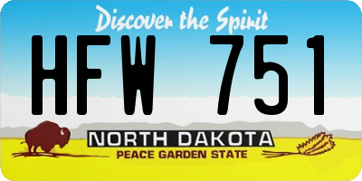 ND license plate HFW751