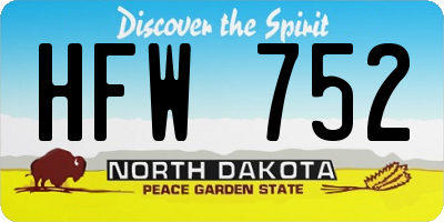 ND license plate HFW752