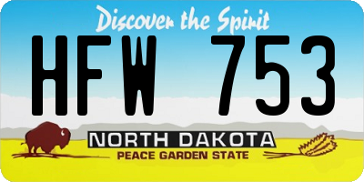 ND license plate HFW753