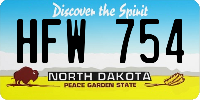 ND license plate HFW754