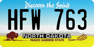 ND license plate HFW763