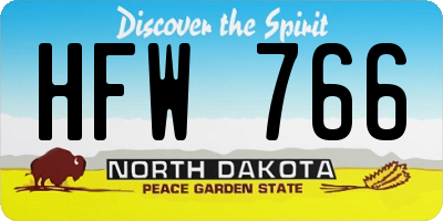 ND license plate HFW766