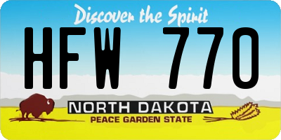ND license plate HFW770
