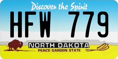ND license plate HFW779