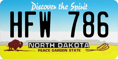 ND license plate HFW786