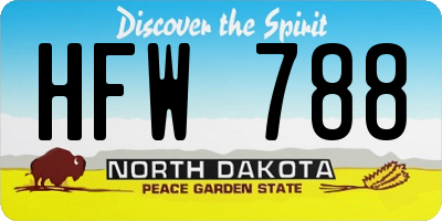ND license plate HFW788
