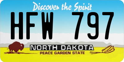 ND license plate HFW797