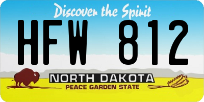 ND license plate HFW812