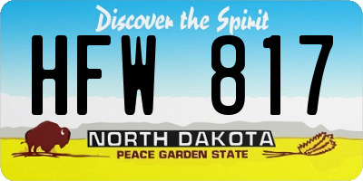 ND license plate HFW817