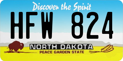 ND license plate HFW824