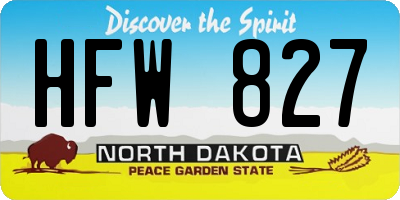 ND license plate HFW827