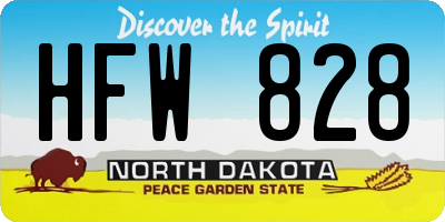 ND license plate HFW828