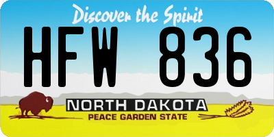 ND license plate HFW836
