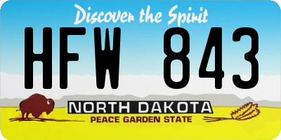 ND license plate HFW843