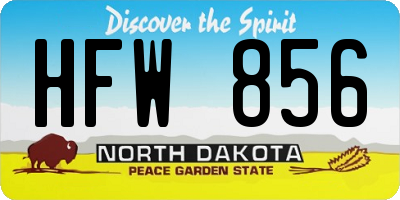 ND license plate HFW856
