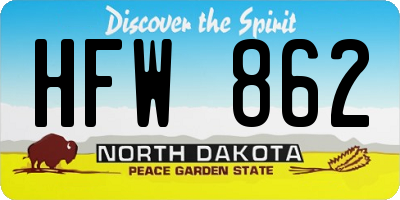 ND license plate HFW862