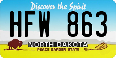 ND license plate HFW863