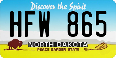 ND license plate HFW865