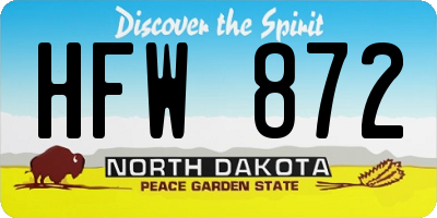 ND license plate HFW872