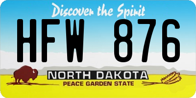 ND license plate HFW876