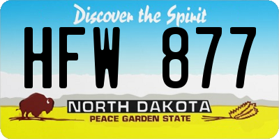 ND license plate HFW877