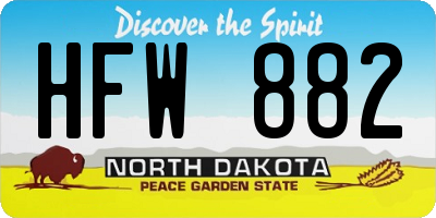 ND license plate HFW882