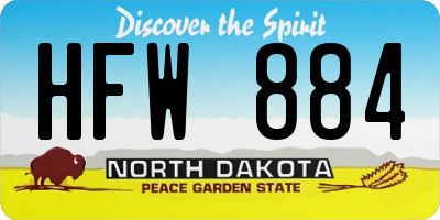 ND license plate HFW884