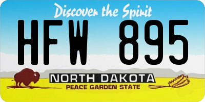 ND license plate HFW895